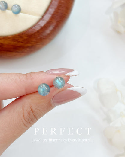 ✨Grey Moonstone S925 Earrings |🌙灰月光石s925耳釘✨🐈‍⬛