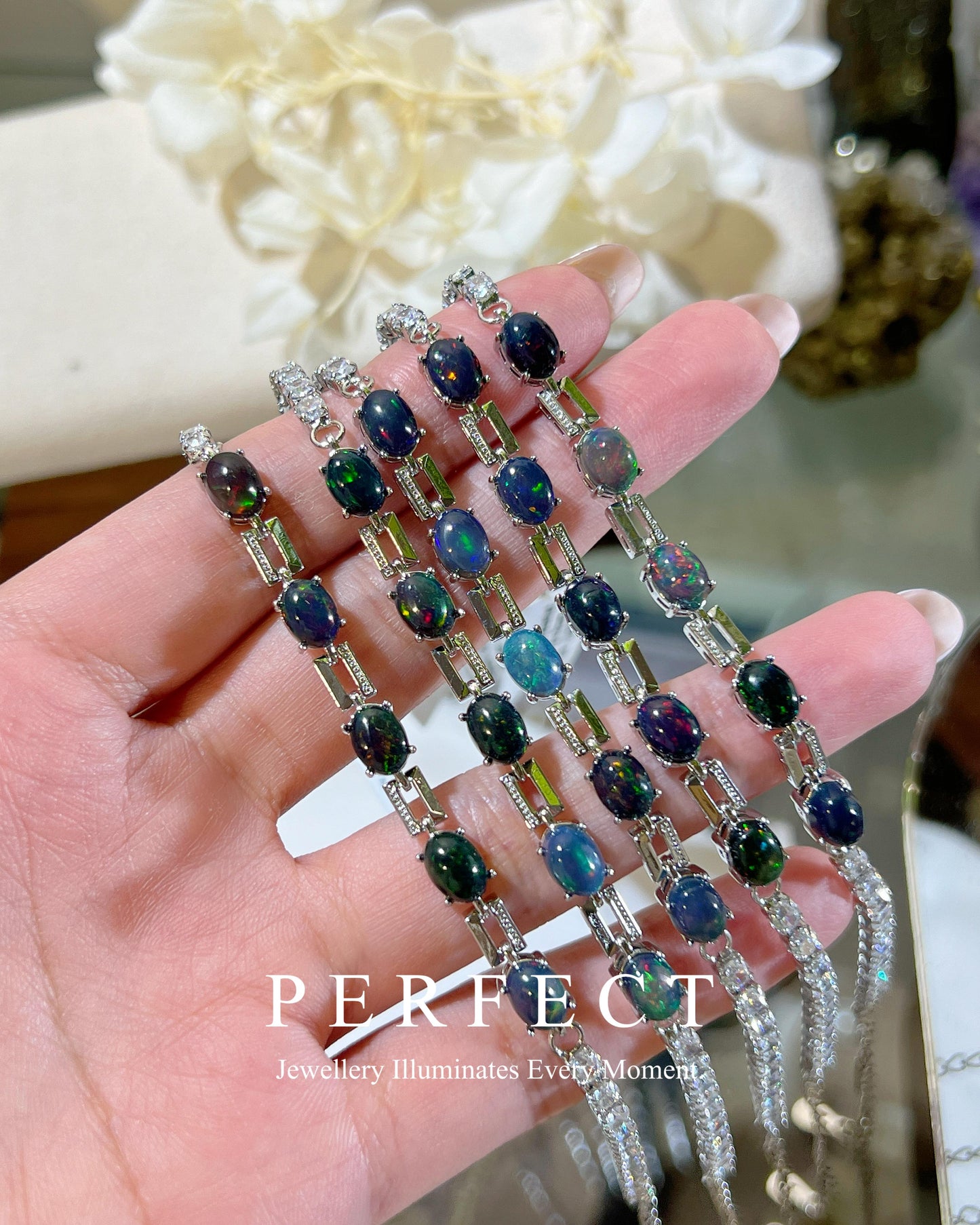 ✨Black Opal Brass Bracelet📎｜黑澳寶格仔手鍊✨🖤