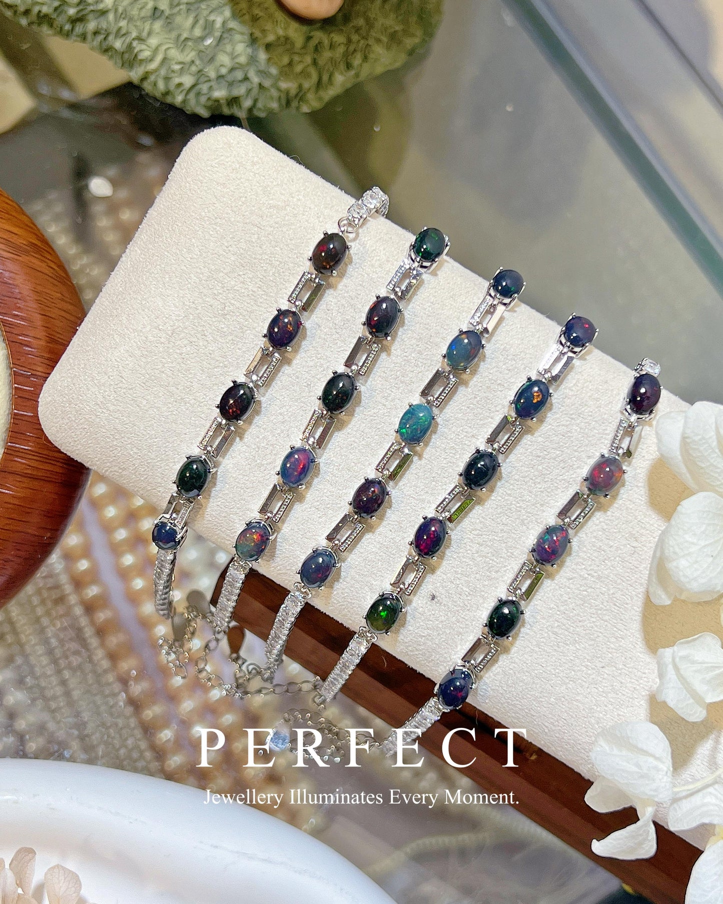 ✨Black Opal Brass Bracelet📎｜黑澳寶格仔手鍊✨🖤