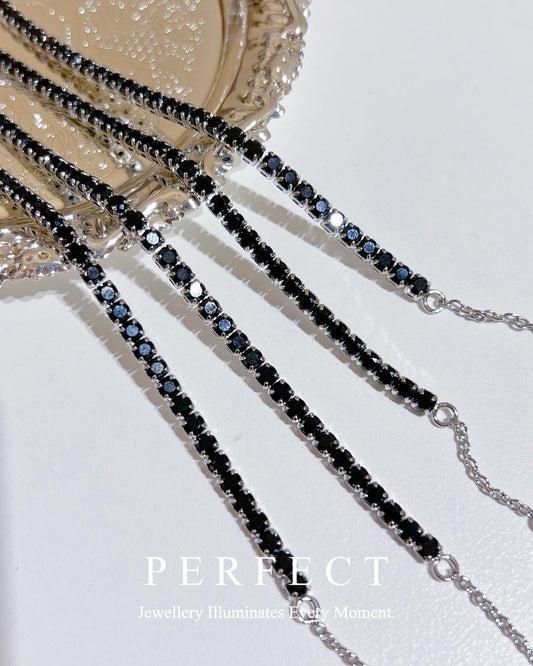 ✨Black Spinel Brass Tennis Bracelet | 🖤黑尖晶網球手鍊🐈‍⬛✨