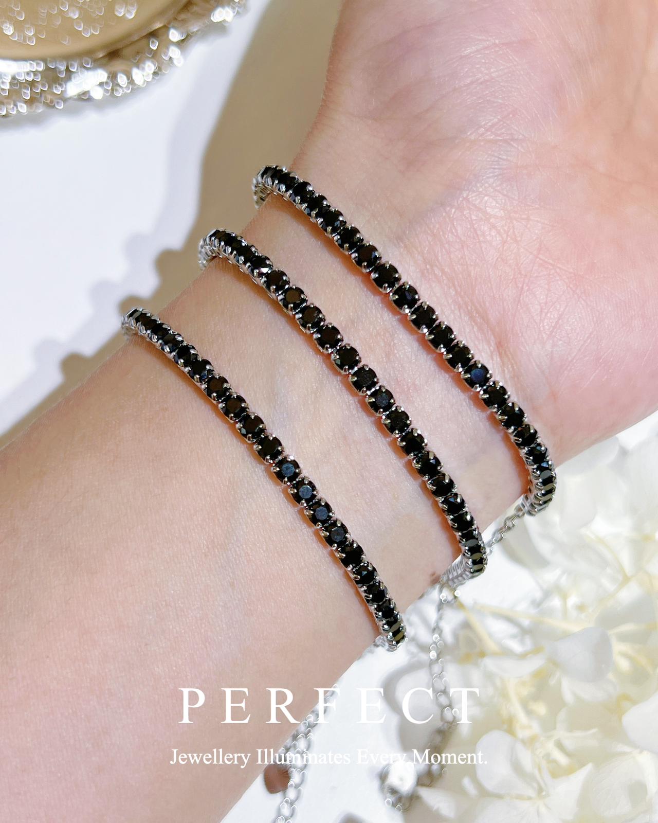 ✨Black Spinel Brass Tennis Bracelet | 🖤黑尖晶網球手鍊🐈‍⬛✨