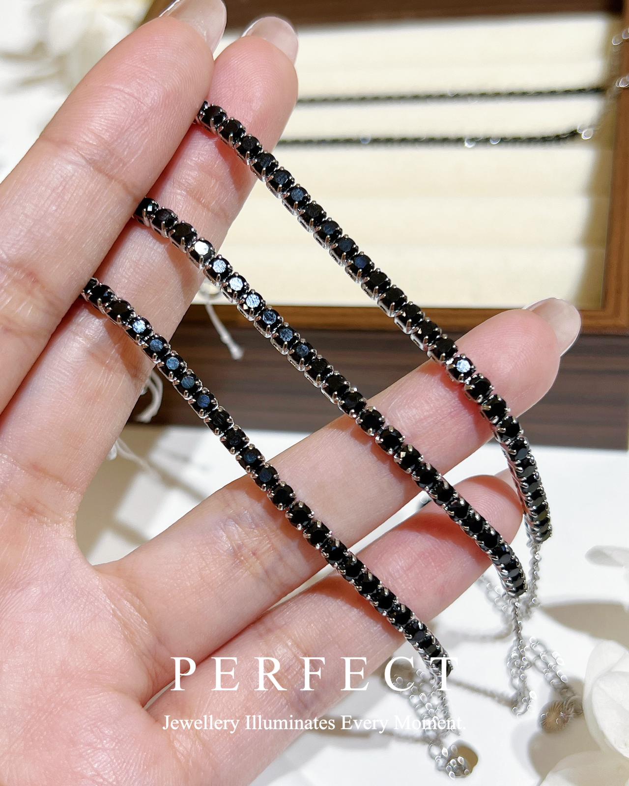 ✨Black Spinel Brass Tennis Bracelet | 🖤黑尖晶網球手鍊🐈‍⬛✨