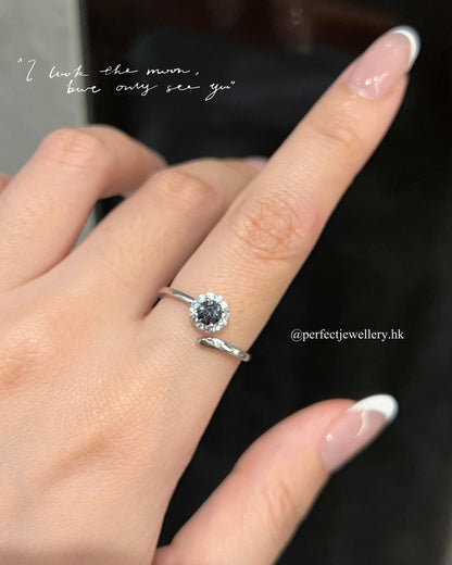 ✨🐈‍⬛Grey Spinel S925 Ring | 灰尖晶開口戒✨🩶