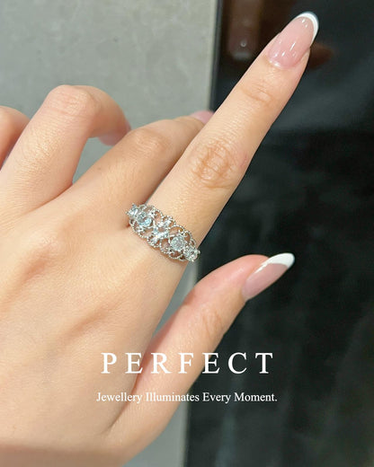 ✨Aquamarine 💙Brass Ring | 海藍寶蕾絲戒指✨🌊