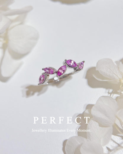 ✨🎀Pink Sapphire S925 Ring |粉藍寶石馬眼排戒✨🩷